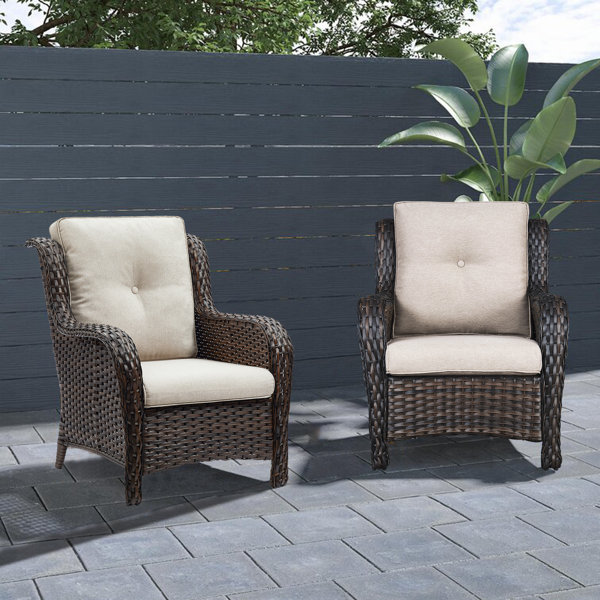 Red Barrel Studio® Wicker rattan outdoor chairs Wayfair